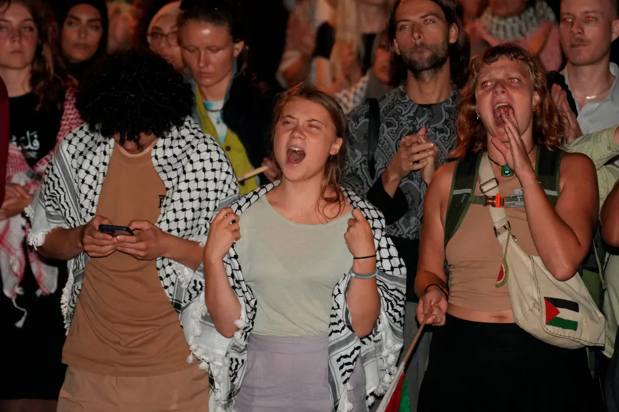 Greta Thunberg detained by Danish police at pro-Palestinian protest