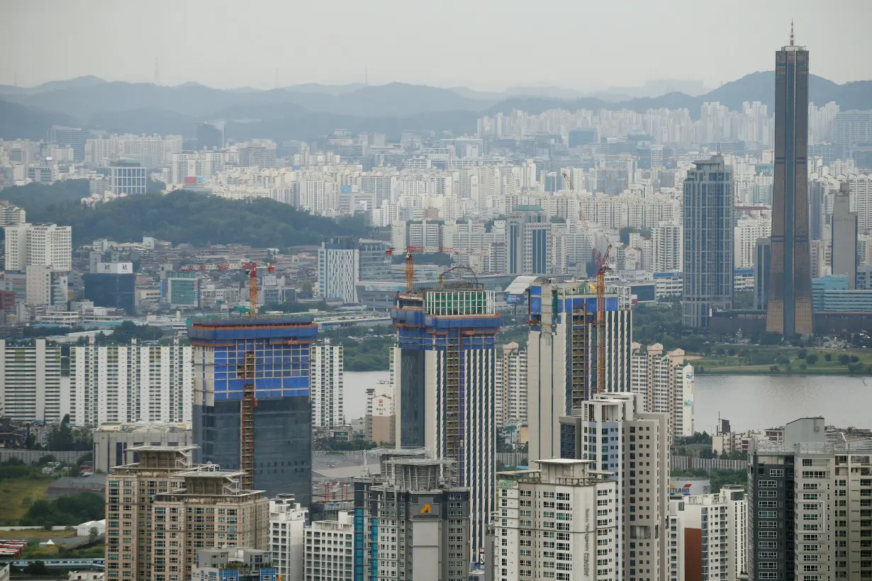 An apartment complex which is currently under construction is seen in Seoul