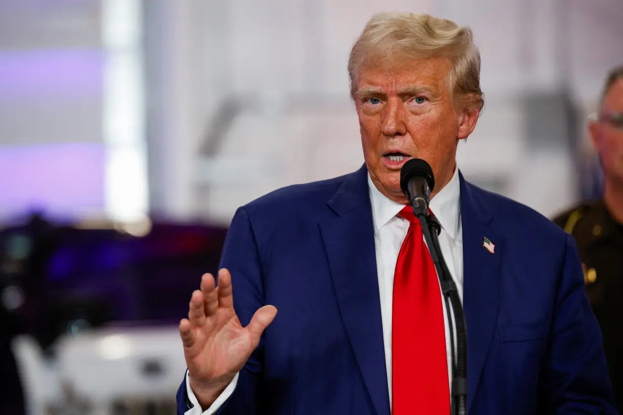 Republican presidential nominee Trump visits the Livingston County Sheriff's Office, in Howell