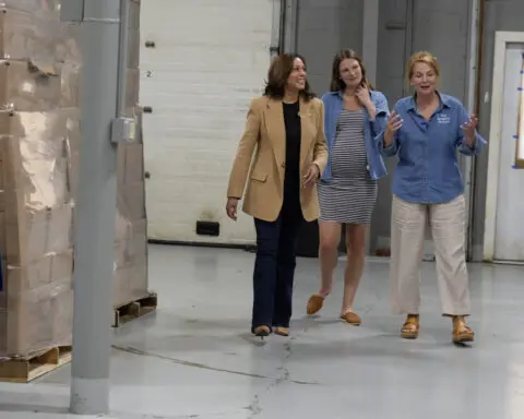 Harris visits New Hampshire to tout her small business tax plan