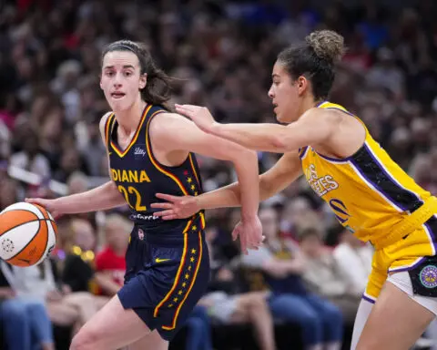 Caitlin Clark makes her 100th 3, finishes with triple-double as Fever beat Sparks 93-86