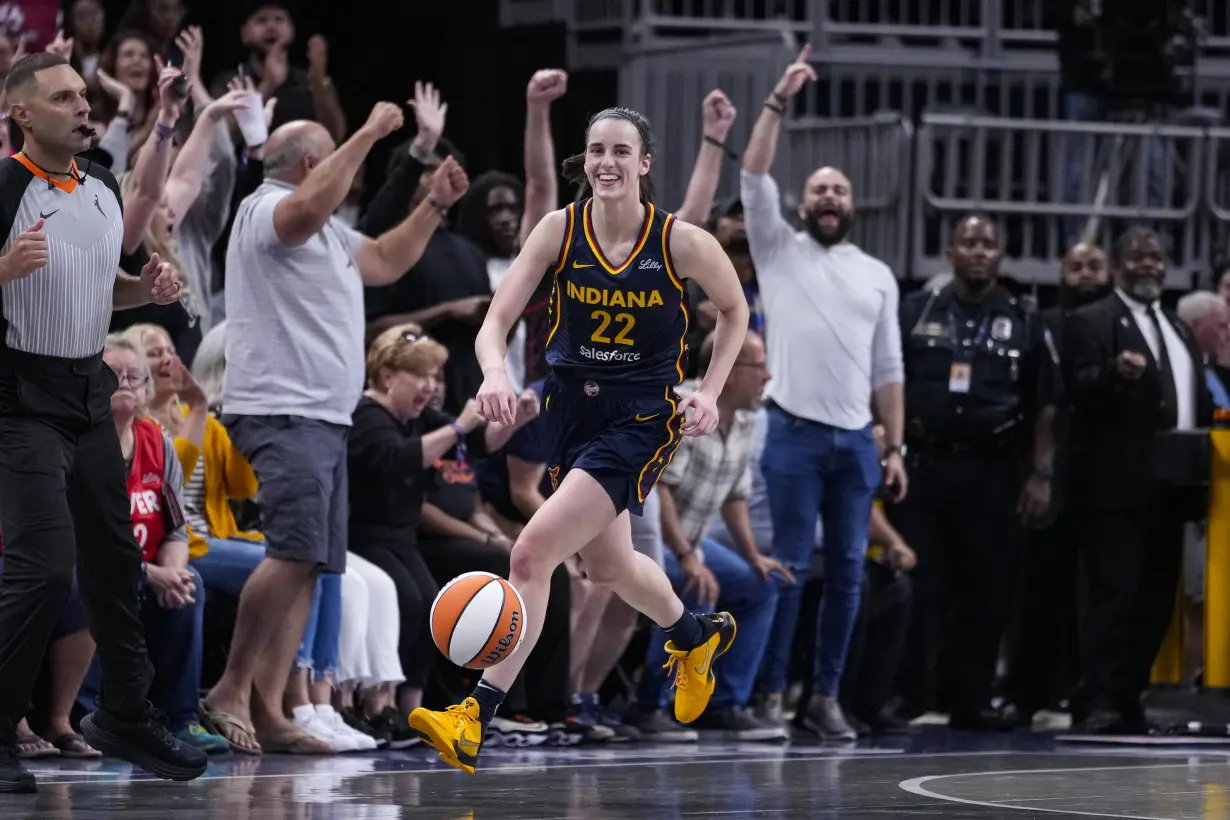 Caitlin Clark makes her 100th 3, finishes with triple-double as Fever beat Sparks 93-86