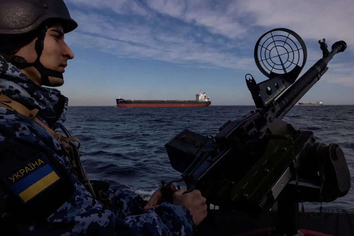 FILE PHOTO: Ukrainian coast guard patrols the 'grain corridor' in the Black Sea