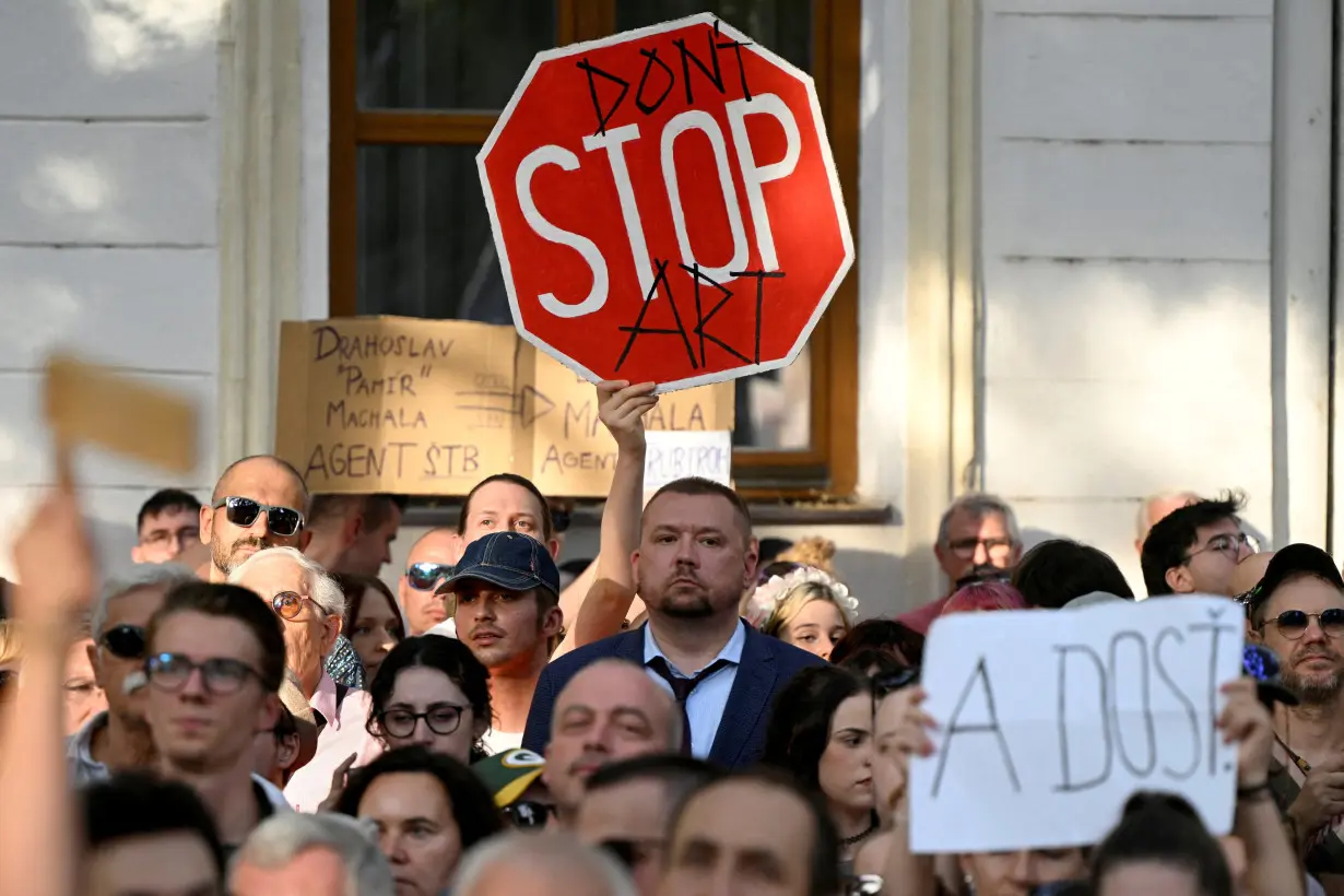 FILE PHOTO: Anti-government protest against recent moves by the government on justice and cultural issues, in Bratislava