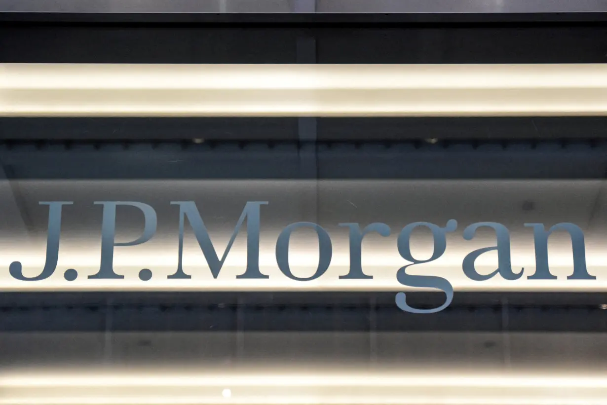 FILE PHOTO: A J.P. Morgan logo is seen in New York City