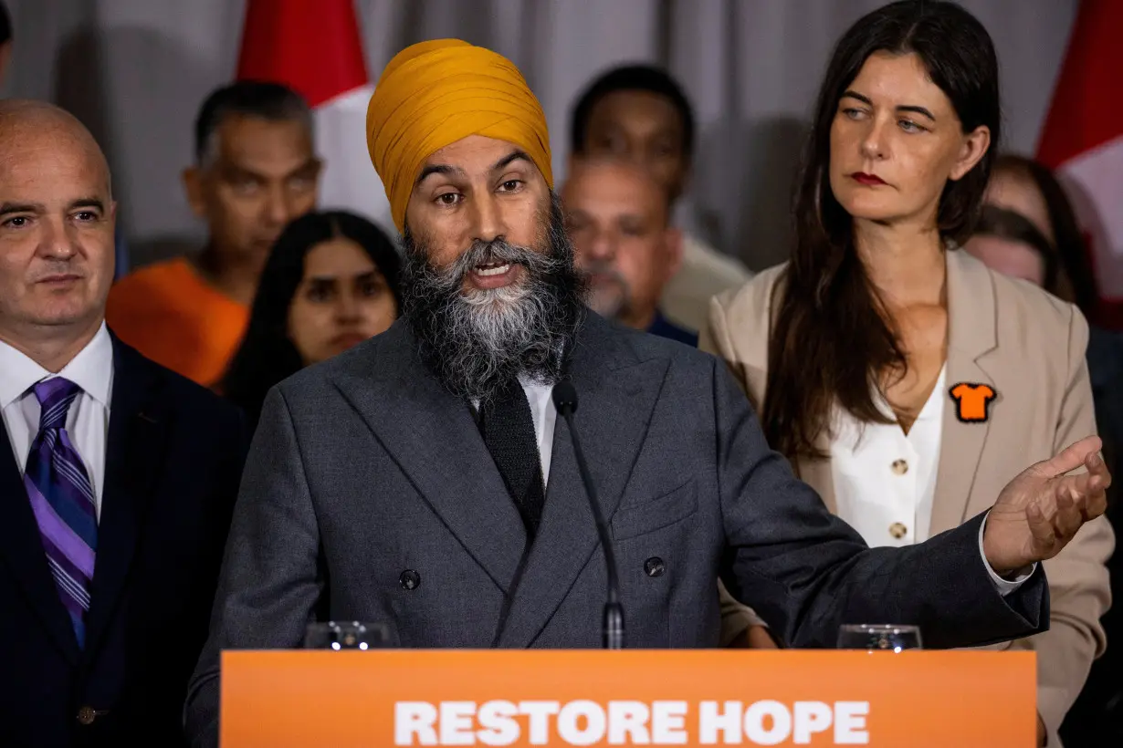 Jagmeet Singh, leader of the NDP, speaks in Toronto