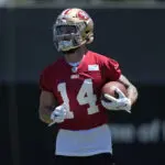 49ers rookie receiver Ricky Pearsall watches practice 5 days after shooting