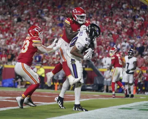 Chiefs hold off Ravens 27-20 when review overturns TD on final play of NFL's season opener