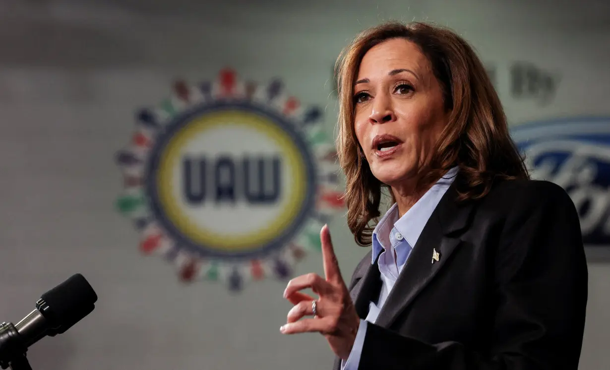 Democratic presidential nominee Kamala Harris campaigns in Detroit