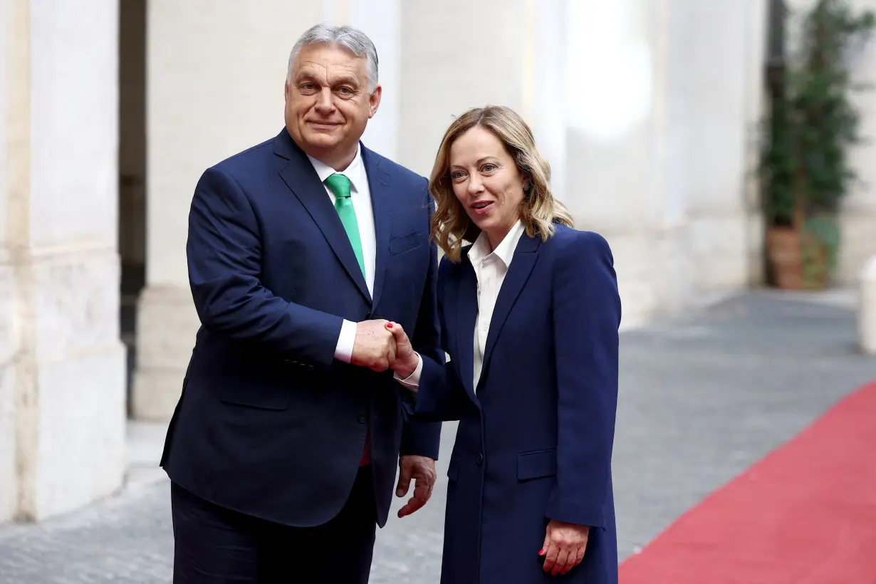 Italian PM Meloni and Hungarian PM Orban meet in Rome