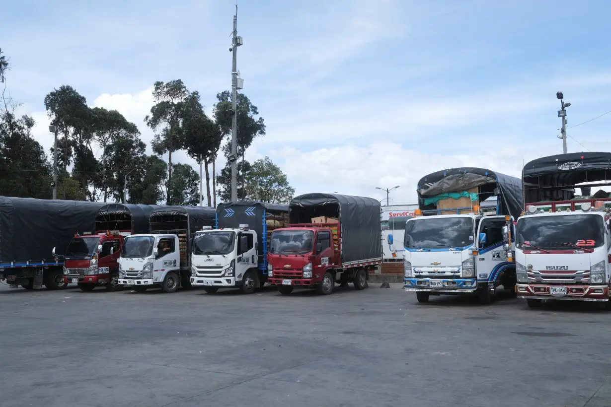 Truckers protest over diesel price hike, in Bogota