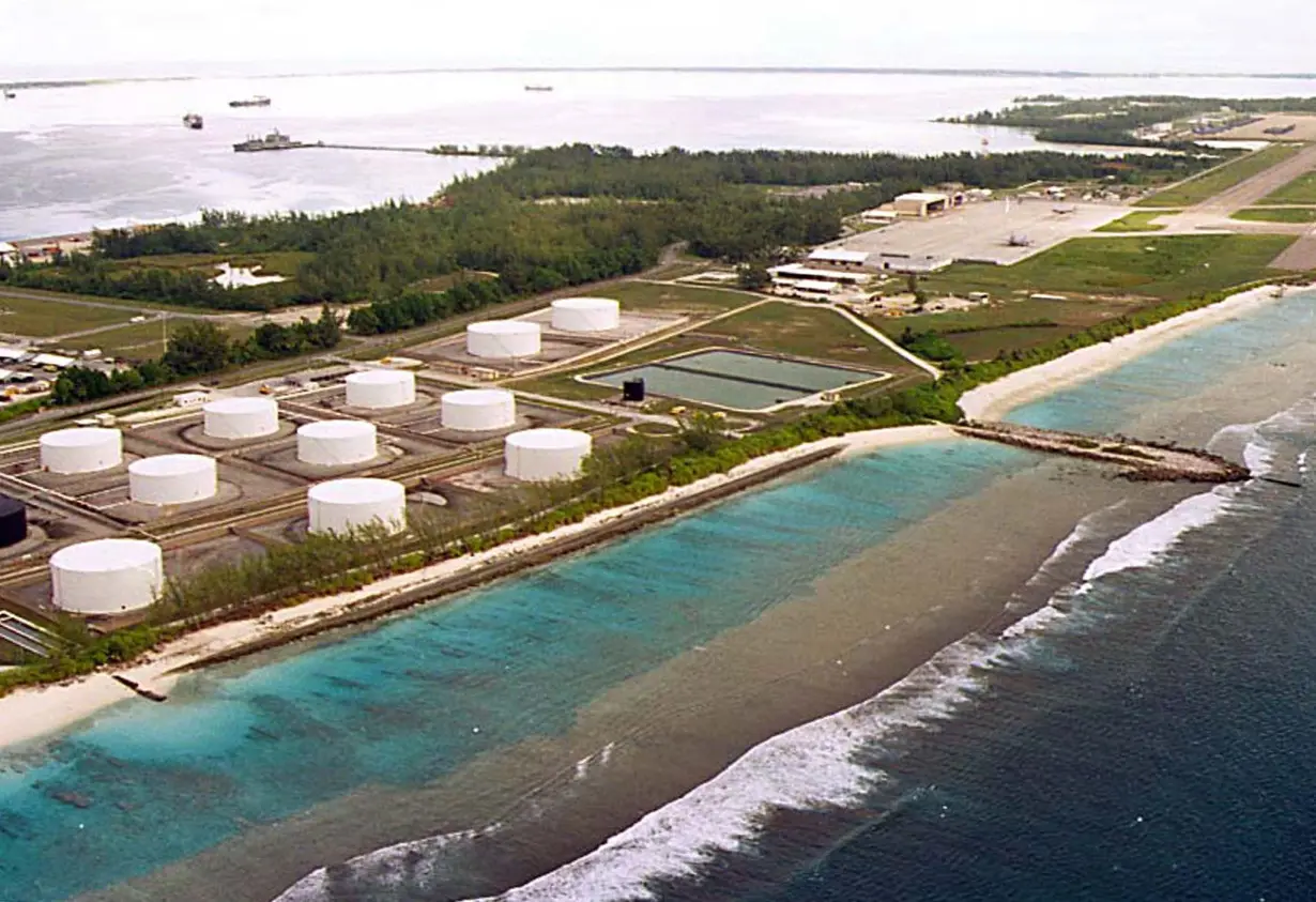 FILE PHOTO OF FUEL TANKS ON INDIAN OCEAN ISLAND OF DIEGO GARCIA