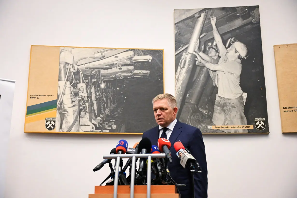 Slovakia's Prime Minister Robert Fico visits Handlova