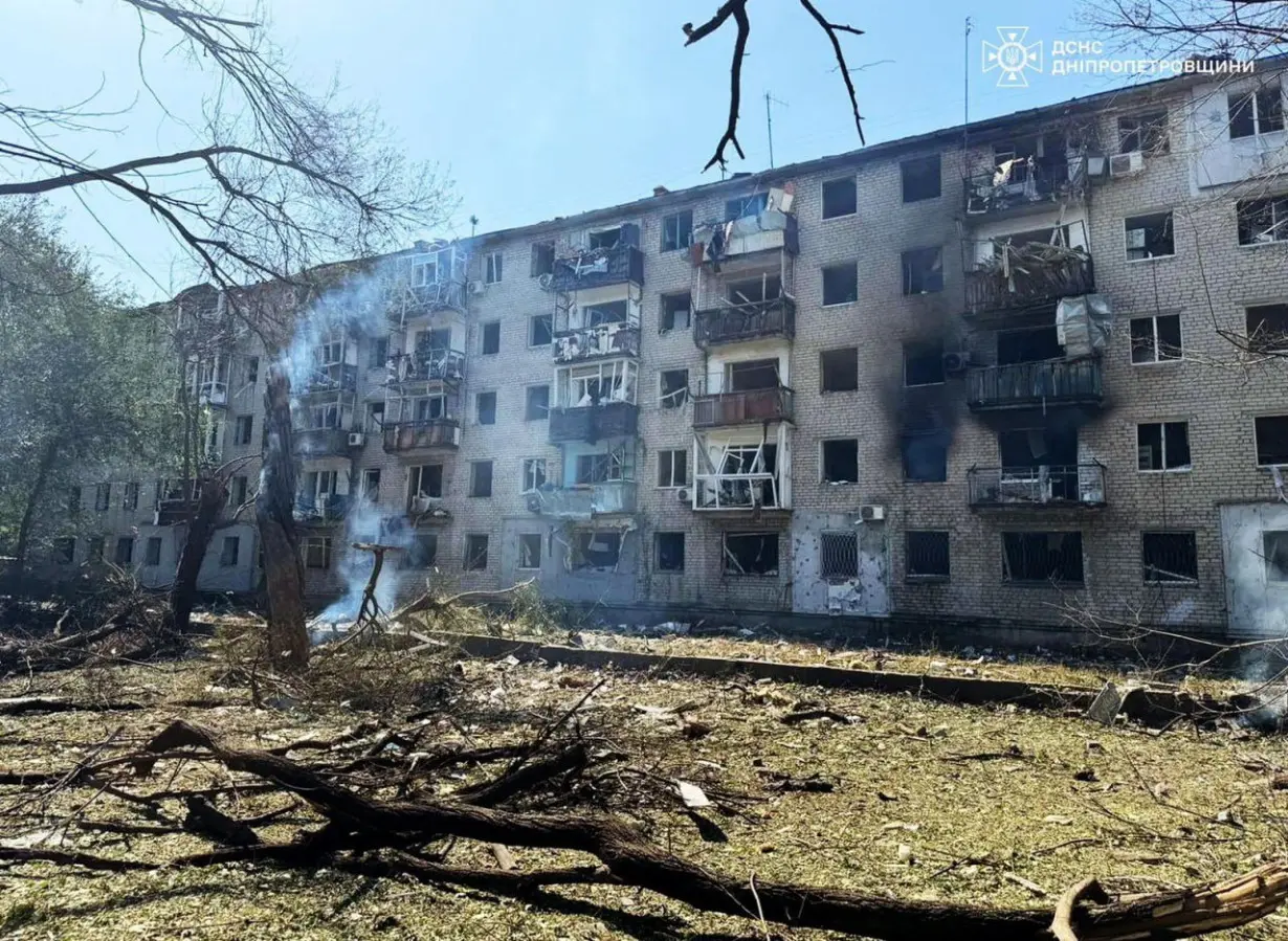 Aftermath of a Russian missile strike in Pavlohrad