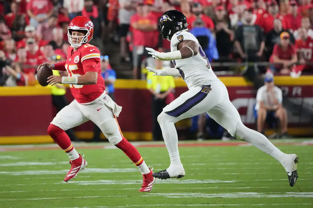 Patrick Mahomes (left) put in an assured performance against the Baltimore Ravens in the opening game of the 2024 NFL season.