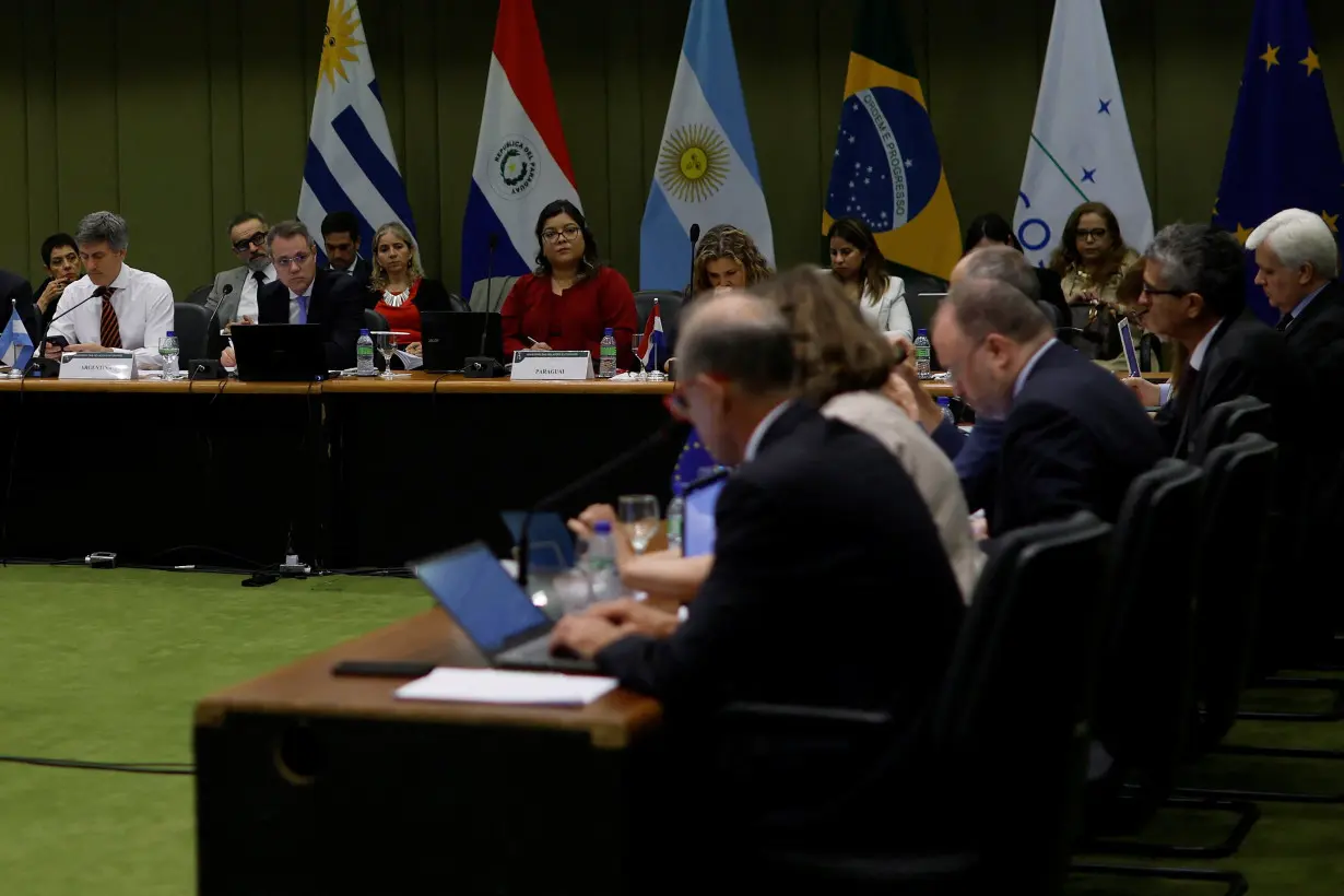 European Union and South American negotiators of the EU-Mercosur trade deal attends a meeting at the Itamaraty Palace in Brasilia