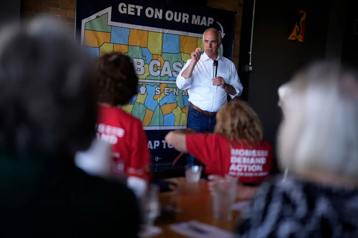 Sen. Bob Casey, D-Pa., speaks during a campaign event on July 1 in Scranton, Pennsylvania.