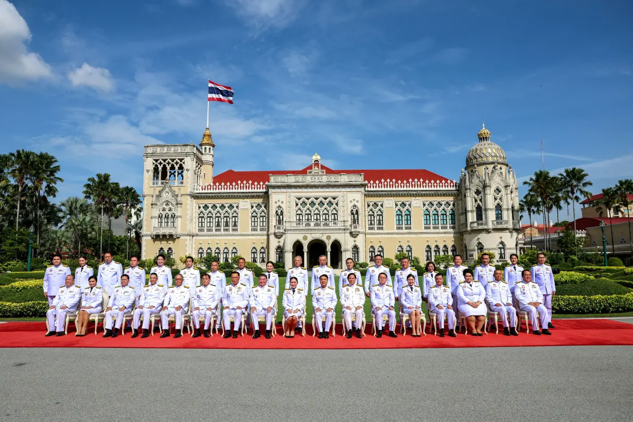 FILE PHOTO: Thailand's Prime Minister Paetongtarn Shinawatra and her cabinet members at a group photo session in Bangkok