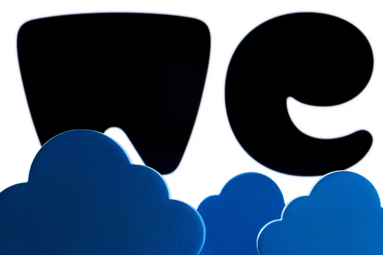 Illustration shows clouds and WeTransfer logo