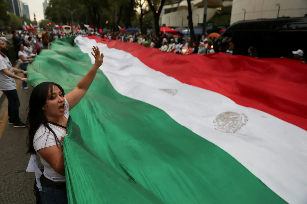 Protest against the controversial overhaul of the country's judiciary, which would usher in a new era of elections for all judges, in Mexico City