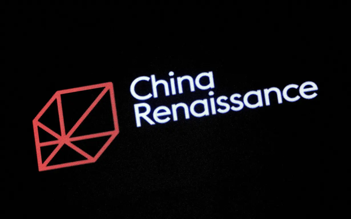 FILE PHOTO: The company logo of China Renaissance Group is shown in Hong Kong