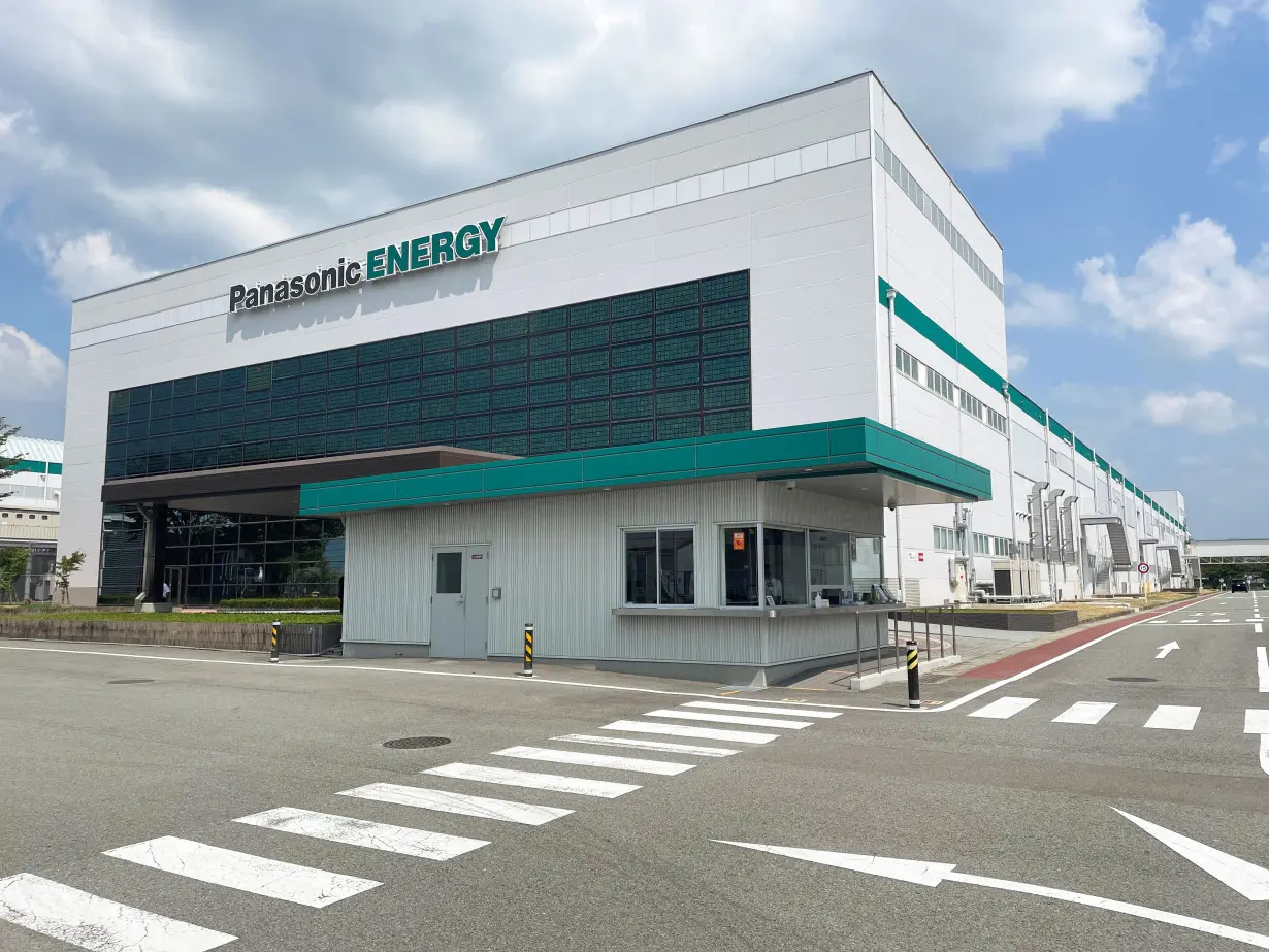 A general view of the renovated Panasonic Energy factory in the city of Kinokawa