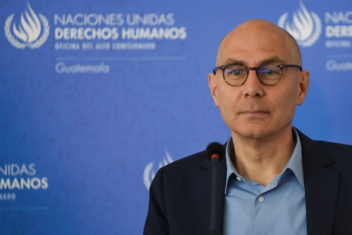 UN High Commissioner for Human Rights Volker Turk holds a press conference in Guatemala City