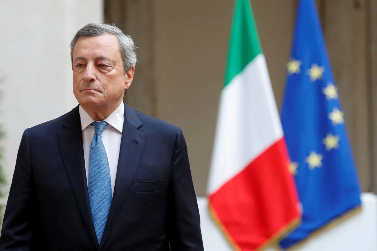 Draghi leaves Chigi Palace in Rome