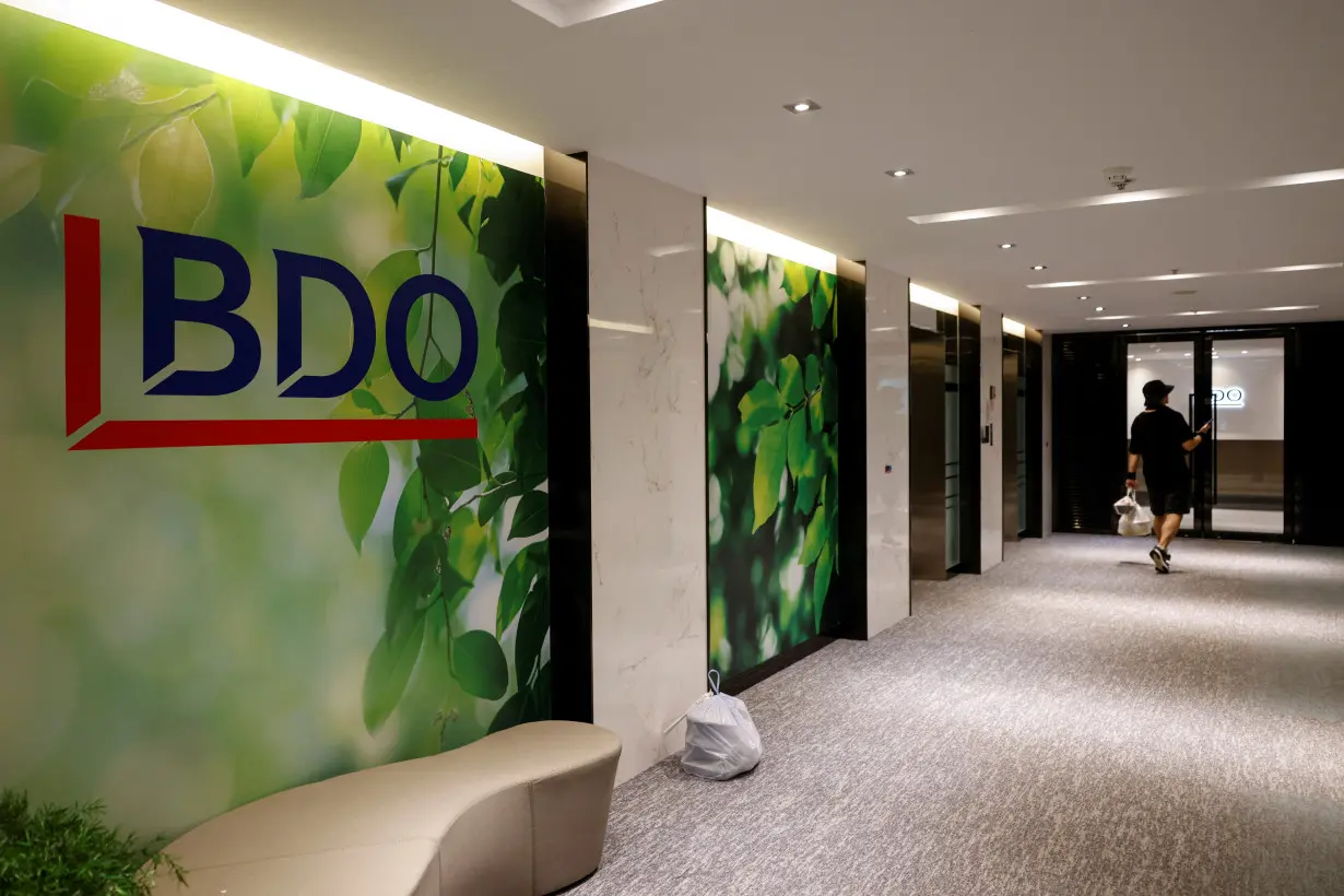 The logo of global accounting firm BDO is seen at its office in Hong Kong