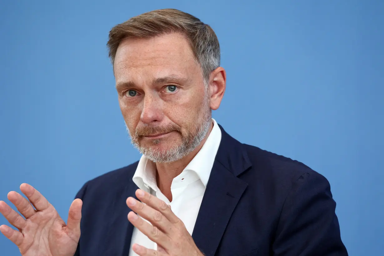 German Finance Minister Christian Lindner holds a press conference on the 2025 draft budget in Berlin