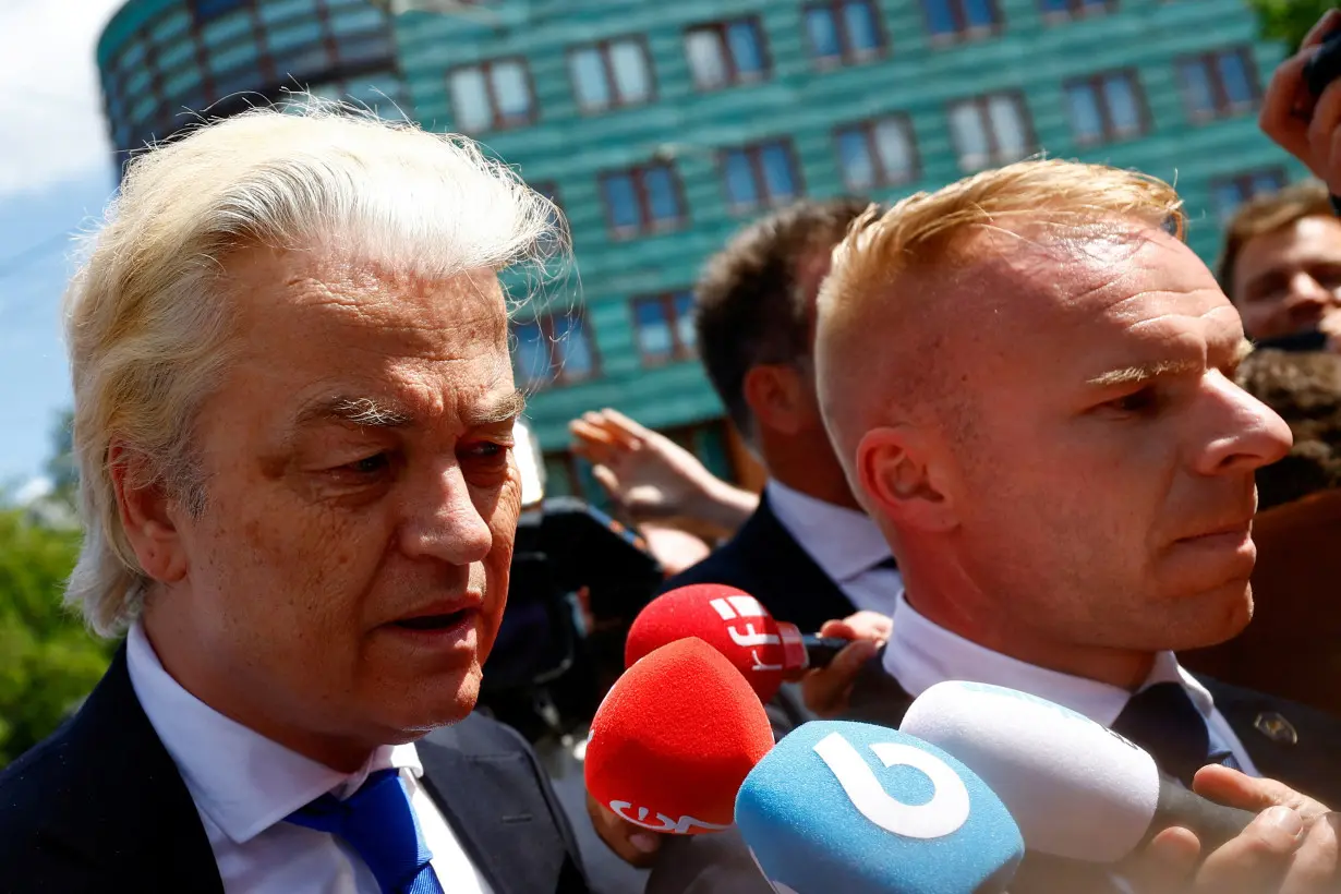 FILE PHOTO: Dutch far-right leader Geert Wilders campaigns for the EU election