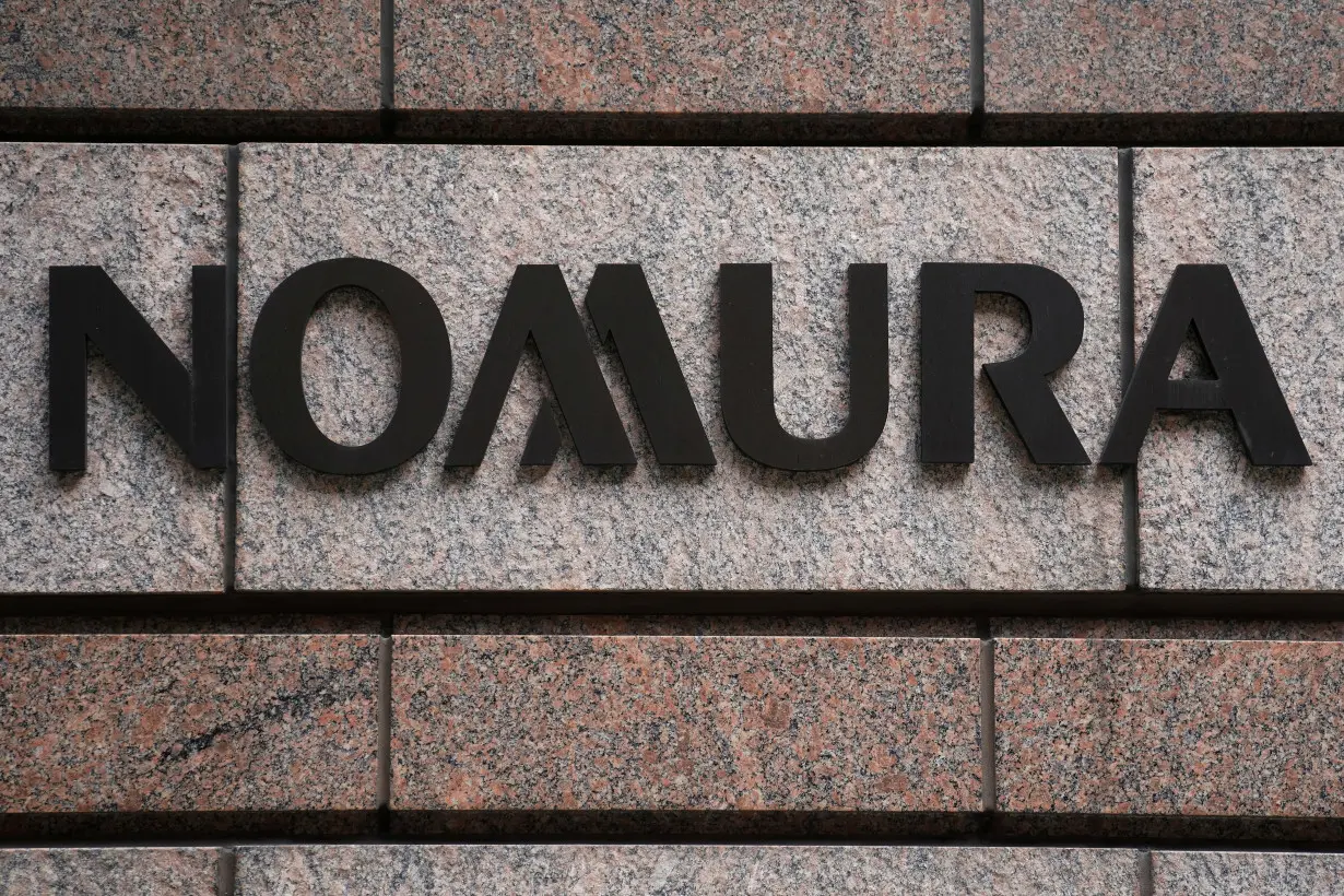 FILE PHOTO: A Nomura logo is pictured at their office in the Manhattan borough of New York City