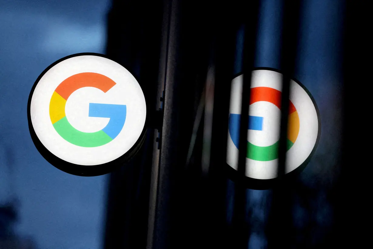 FILE PHOTO: The logo for Google is seen at the Google Store Chelsea in Manhattan, New York City