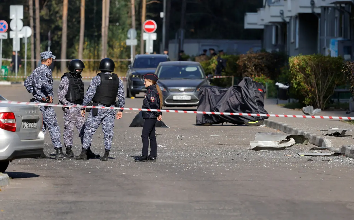 Aftermath of drone attack in Moscow region