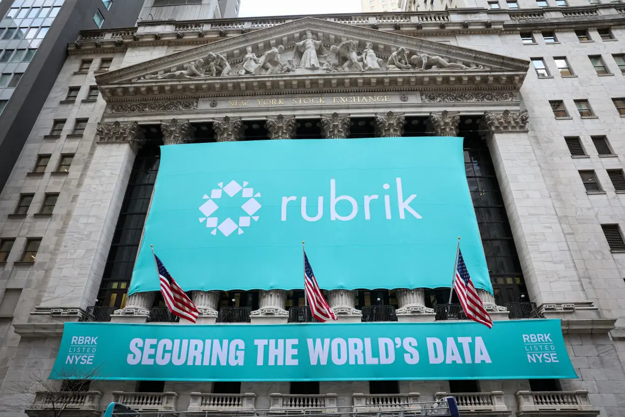 Rubrik Inc.'s IPO on the floor at the NYSE in New York