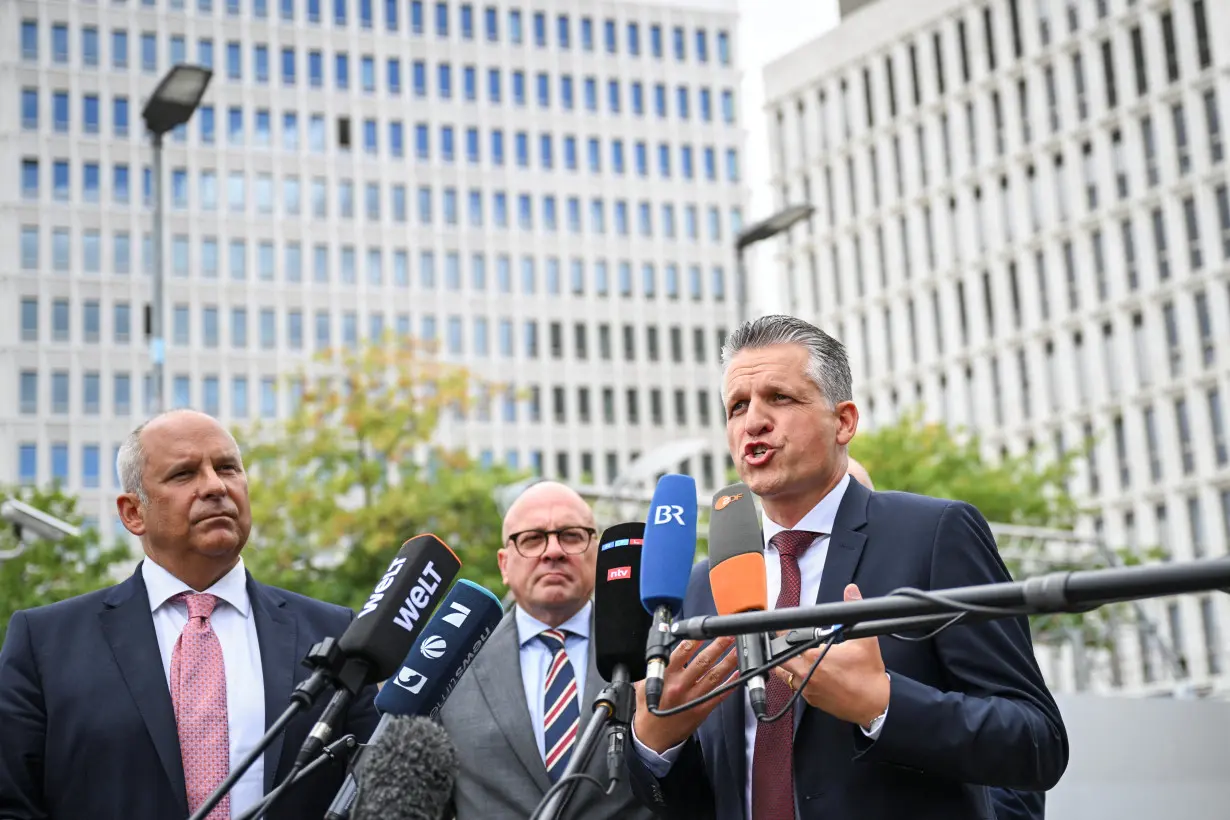 CDU's Frei and CSU's Hoffmann speak ahead of meeting with Interior Minister Faeser on border plans in Berlin