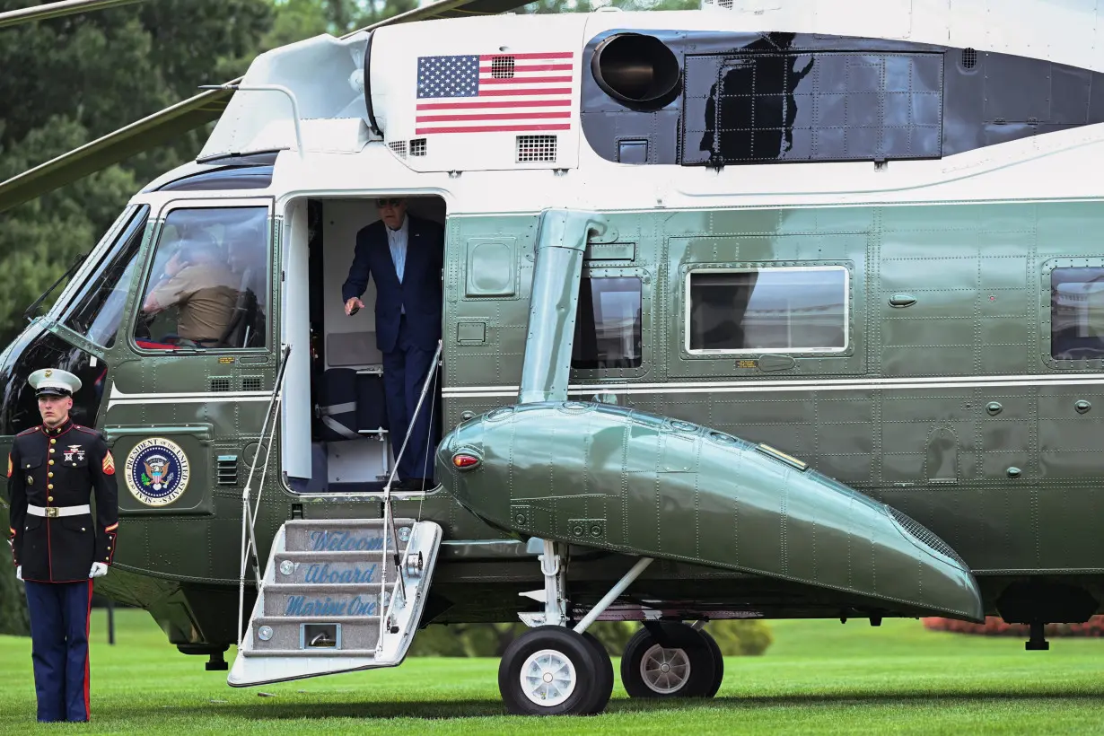 U.S. President Biden departs the White House in Washington