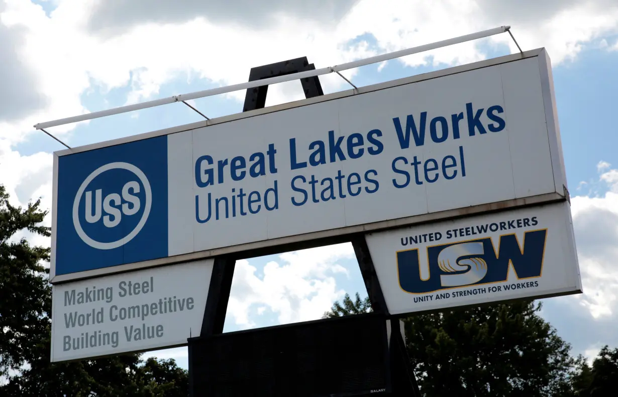 FILE PHOTO: Great Lakes Works sign is seen at the U.S. Steel Great Lakes Works plant in Ecorse, Michigan