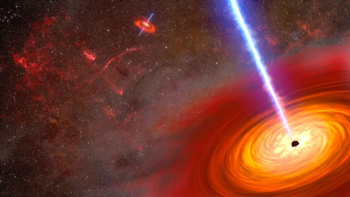 Bright lights detected by NASA telescopes lead to a dancing pair of supermassive black holes