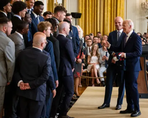 President Biden gets lesson on superstitious underwear from NCAA title-winning coach