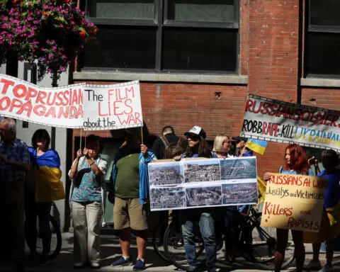 TIFF 2024: Protesters blast 'Russia at War,' director defends it as 'antiwar film'