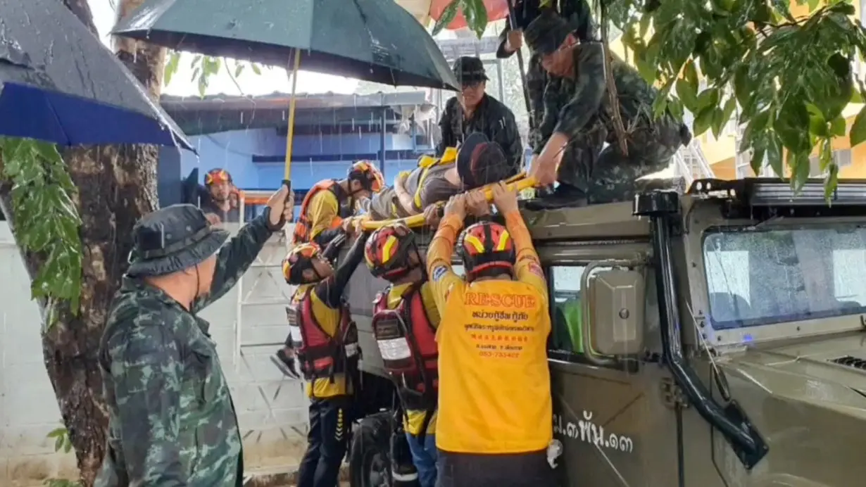 At least two dead, hundreds stranded in Thailand as floods hit north