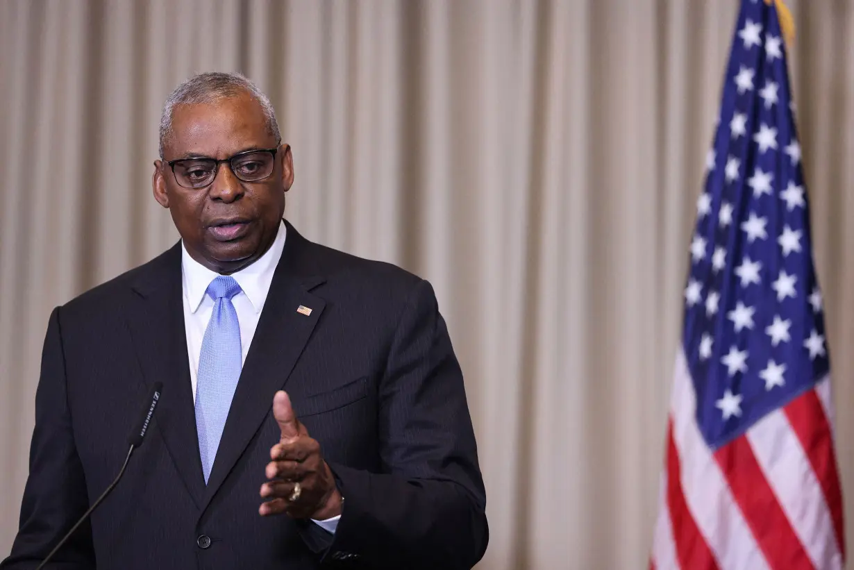 Defense Secretary Lloyd Austin, speaking September 6, at US air base in Germany.