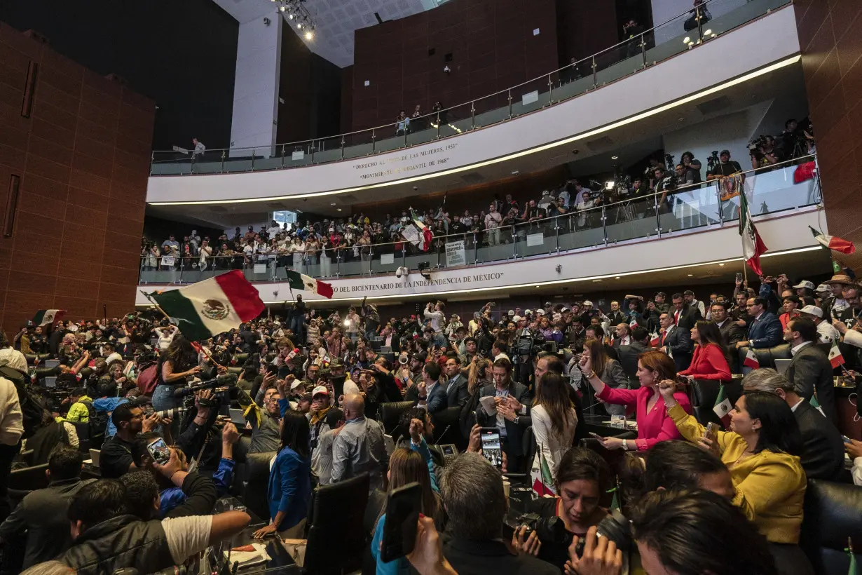 Mexico’s Senate approves a contentious judicial overhaul after protesters storm the chamber