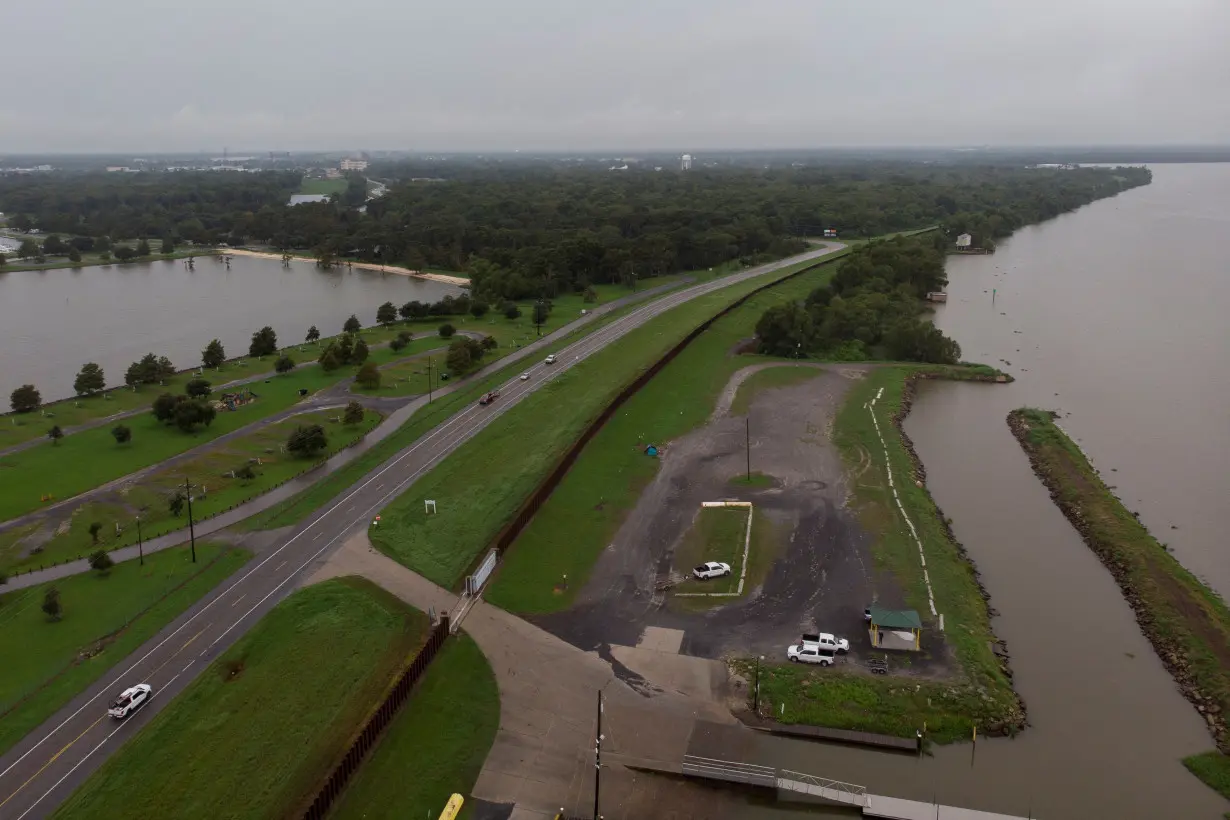 Tropical Storm Francine intensifies before its expected landfall on the U.S. Gulf Coast, in Morgan City, Louisiana