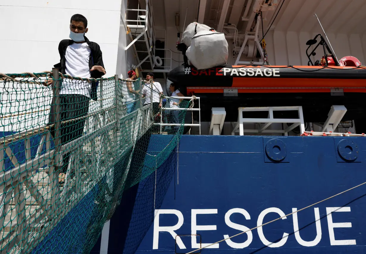 MSF migrant rescue ship Geo Barents arrives in Livorno port with migrants