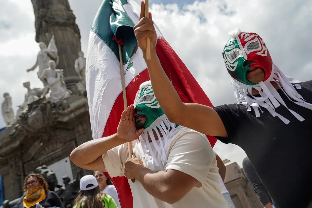 Protest against a highly contested judicial reform proposal, in Mexico City