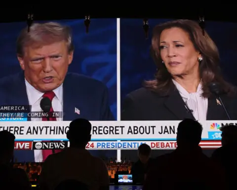 More than 67 million people watched Donald Trump and Kamala Harris debate. That's way up from June