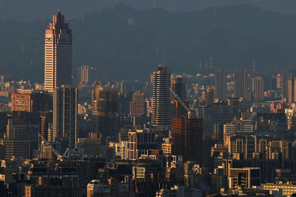 FILE PHOTO: A general view of Taipei skyline during sunrise in Taipei