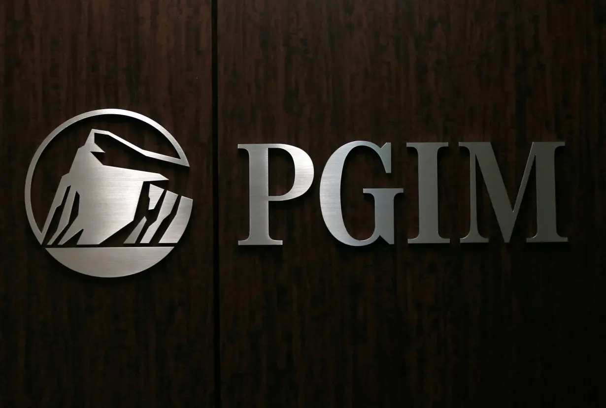 FILE PHOTO: The logo of PGIM is seen at the entrance of the compan's office in Tokyo